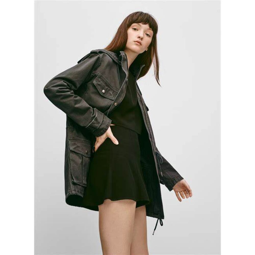 Talula Aritzia Womens size Medium Trooper Utility Military Jacket Gray